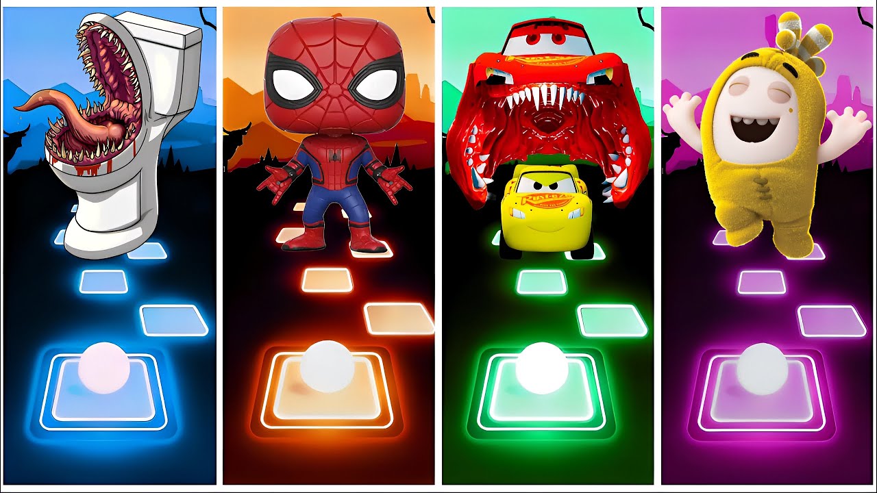 Skibidi Monster 🆚 Funko Pop 🆚 McQueen Eater 🆚 Oddbods Tileshop Megamix 🎶 Who Will Win?