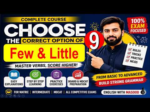 Most Repeated MCQs from Few and Little |MDCAT English