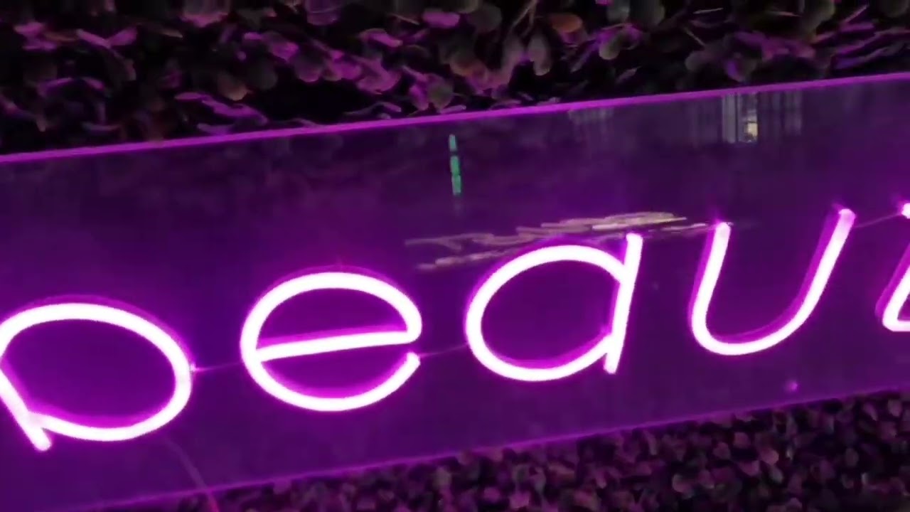 Hot Pink Neon Sign for Beauty Studio Cut to Rectangular Style with Clear Backing 👍 