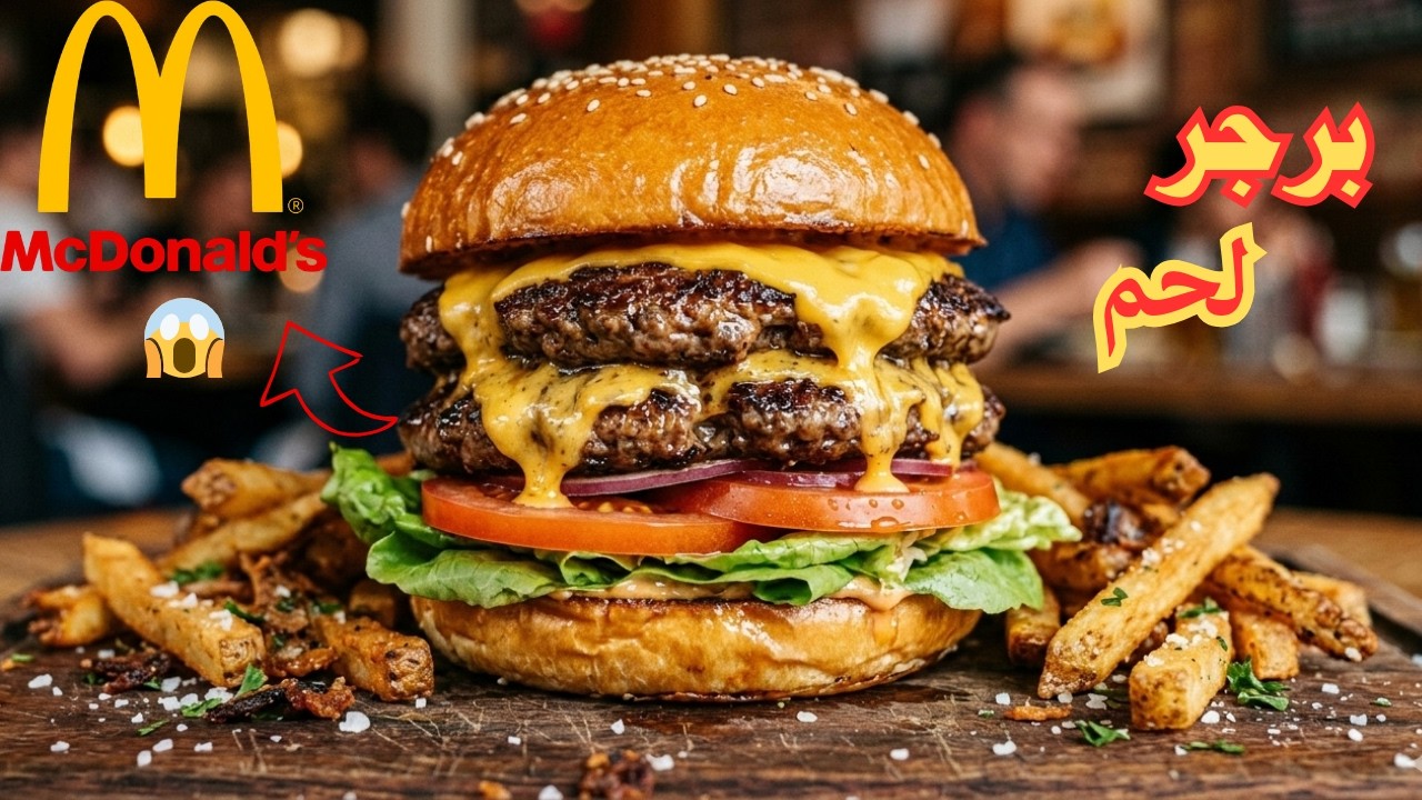 عملت برجر اللحم (منافس ماكدونالدز و صوص ماك) و البطاطس المقرمشة (أسرار المطاعم) بالبيت 😱