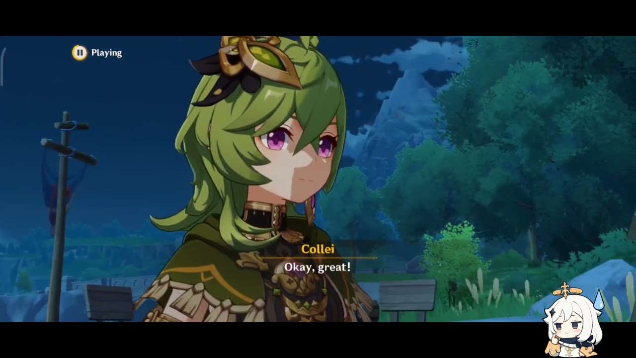 Cyno, Tighnari & Collei location in "A Gathering Of Outlanders Windblume's Breath: Act I"