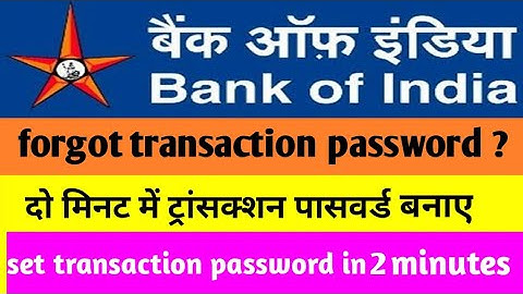 boi transaction password reset || how to reset transaction password in bank of india ,#bankofindia