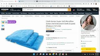 ASIN Review: Cloth Genius Super Soft Microfiber Guitar and Instrument Cloth 3 pack - Amazon FBA screenshot 1