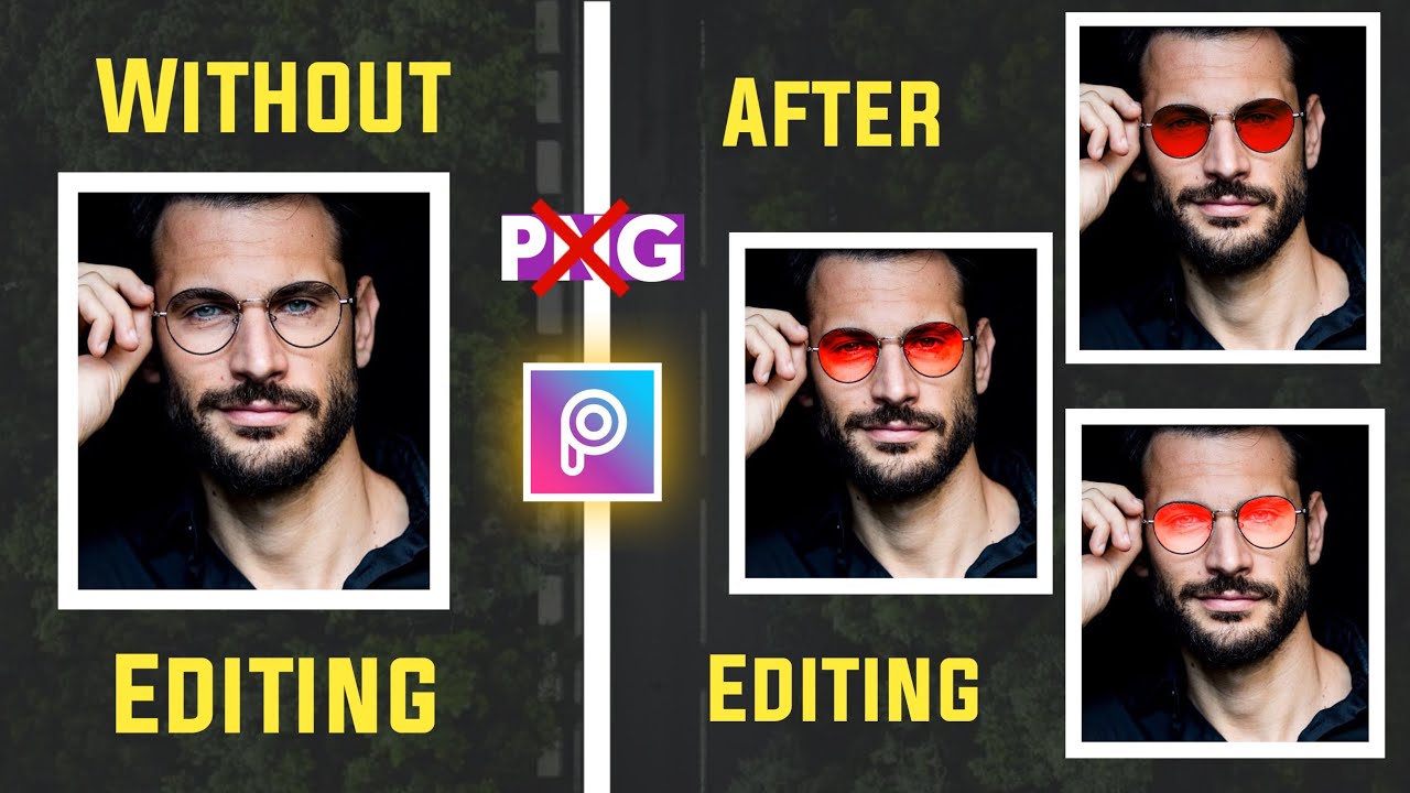 Change of sunglass color without PNG || Picsart photo editing tutorial || photo editing