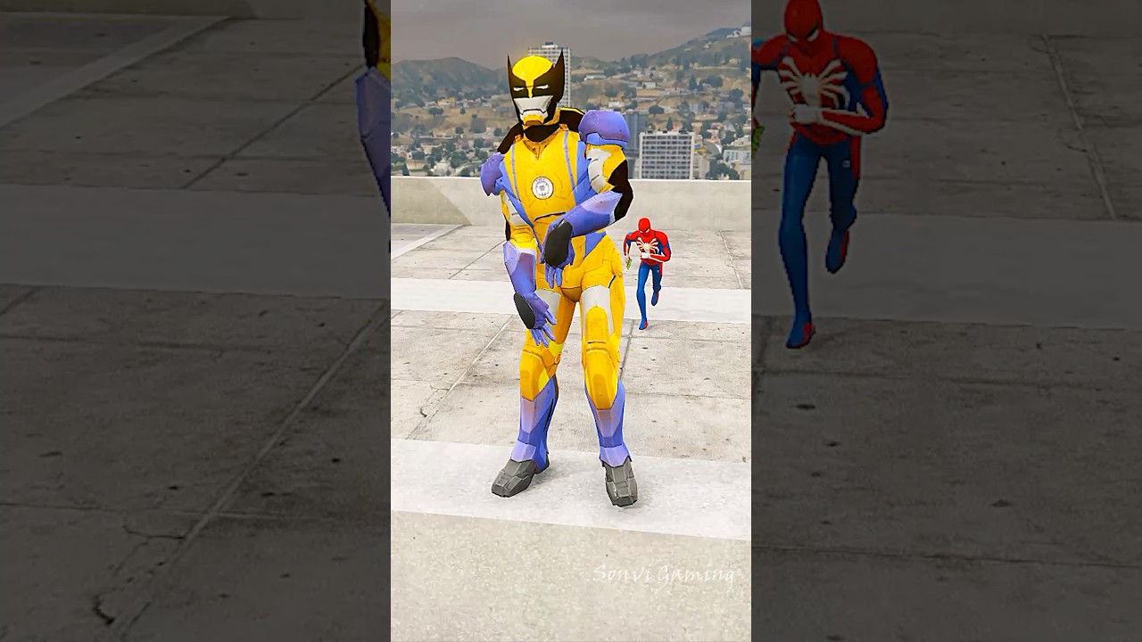 Spider-Man Saved And Helps Tony Stark From Wolverine Torture #shorts #youtubeshorts #gtav
