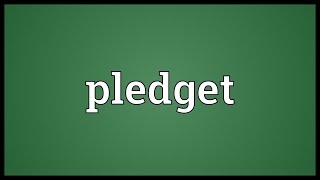 Pledget Meaning