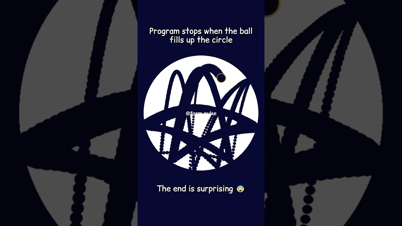 Programs stops when the ball fills up the circle 💀 