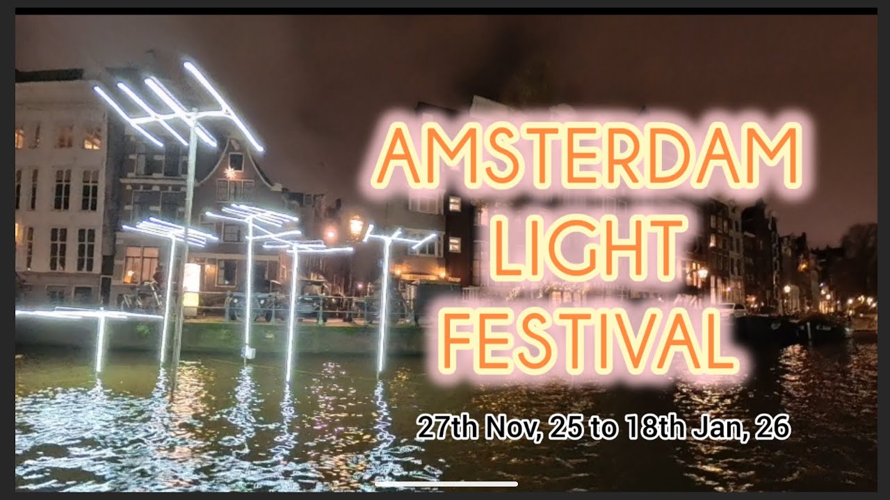 😮What We Did on a Cold, Chilly Winter Evening in Amsterdam 🇳🇱 Amsterdam Light Festival 
