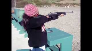 Girl Shooting Ruger Mini 14 Ranch Rifle