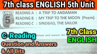 7th class|English|Unit-5 Reading C:Sindbad, The Sailor|7th class 5th lesson CReading question answer