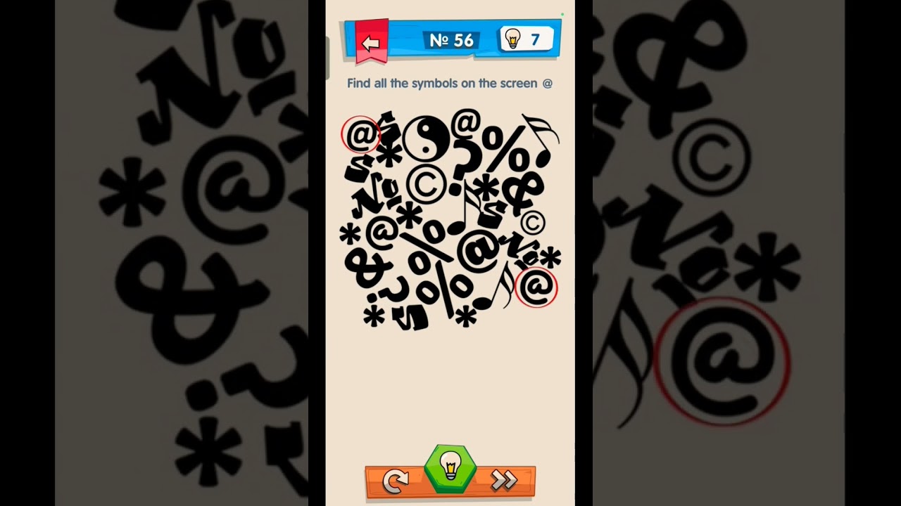 IQ boost level 56 | find all the symbols on the screen @ |