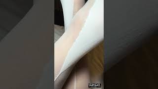 New white backseam stockings 🤍✨#nylon #stockings #backseams #foot #heels