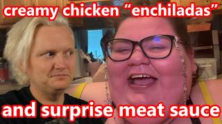 ROSIE'S CREAMY CHICKEN ENCHILADAS & SURPRISE MEAT SAUCE