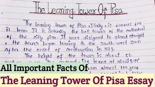 تعبير عن برج بيزا المائل بالانجليزي | حقائق مهمة عن برج بيزا المائل الفقرة