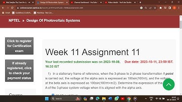 WEEK-11 ANS. || DESIGN OF PHOTOVOLTAIC SYSTEMS ASSIGNMENT-11 SOLUTION 2023 || NPTEL || SWAYAM COURSE