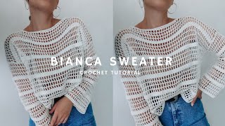 CROCHET LACE MESH SWEATER TUTORIAL | BIANCA SWEATER