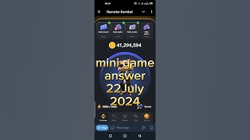 hamster kombat mini game solve today 22 july 2024.hamster kombat solve mini game