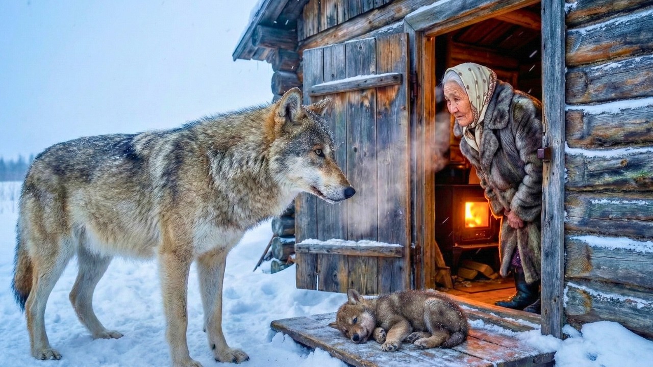DIVLJI VUK DONOSI BOLESNO MLADUNČE NA VRATA 75-GODIŠNJE STARICE NA -69°C U SIBIRU, I NJEGOV POSTUPAK