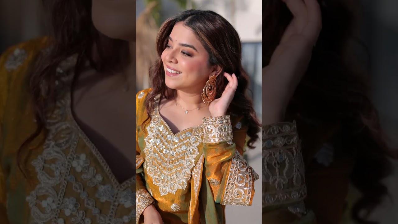 Olive Green Chiffon Suit