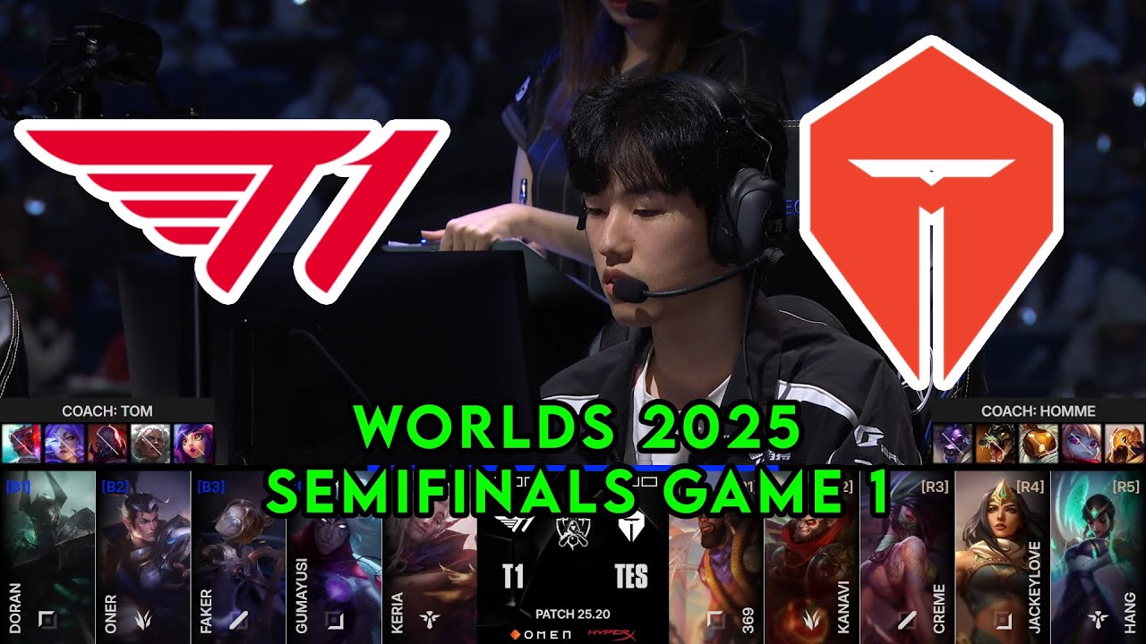 T1 vs TES Game 1 | World Championship 2025 Semifinals | T1 vs ⁠Top Esports G1