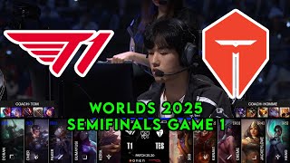 T1 vs TES Game 1 | World Championship 2025 Semifinals | T1 vs ⁠Top Esports G1