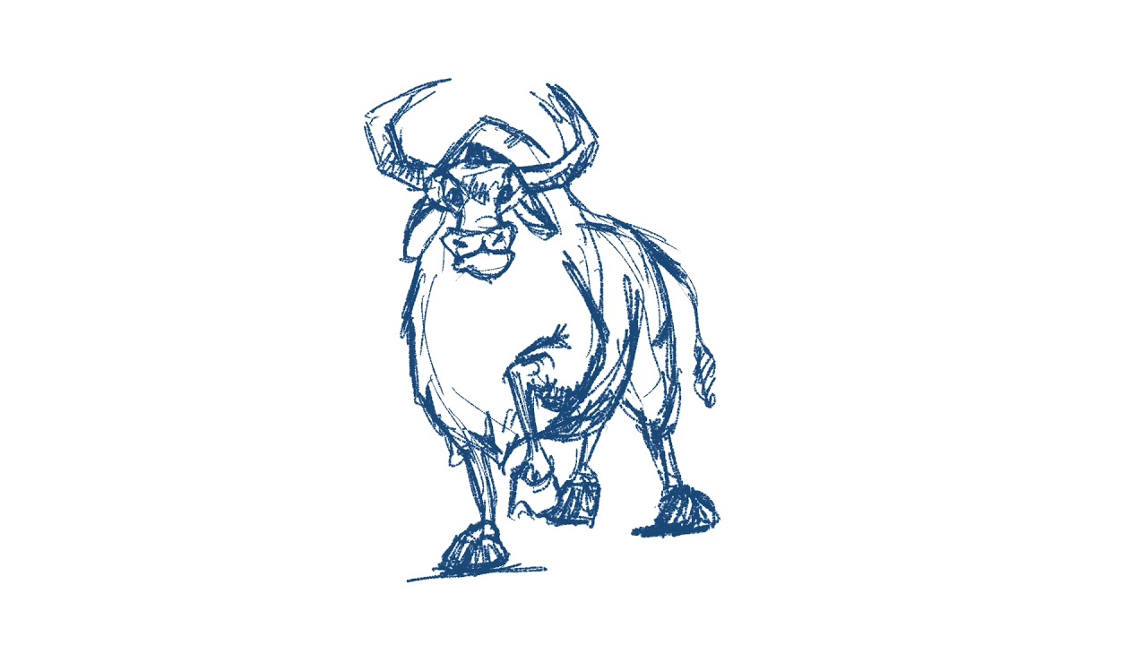 Bull animal Drawing |Bull animal character drawing | Bull Rapid Sketch