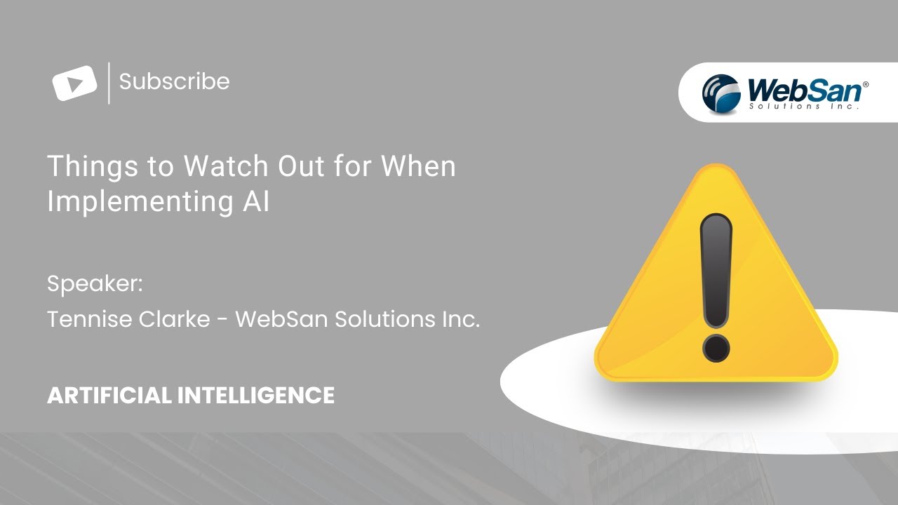 Things to Watch Out for When Implementing AI - YouTube