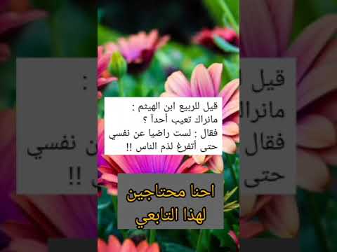 قيل للربيع إبن الهيثم ما نراك تعيب في أحد