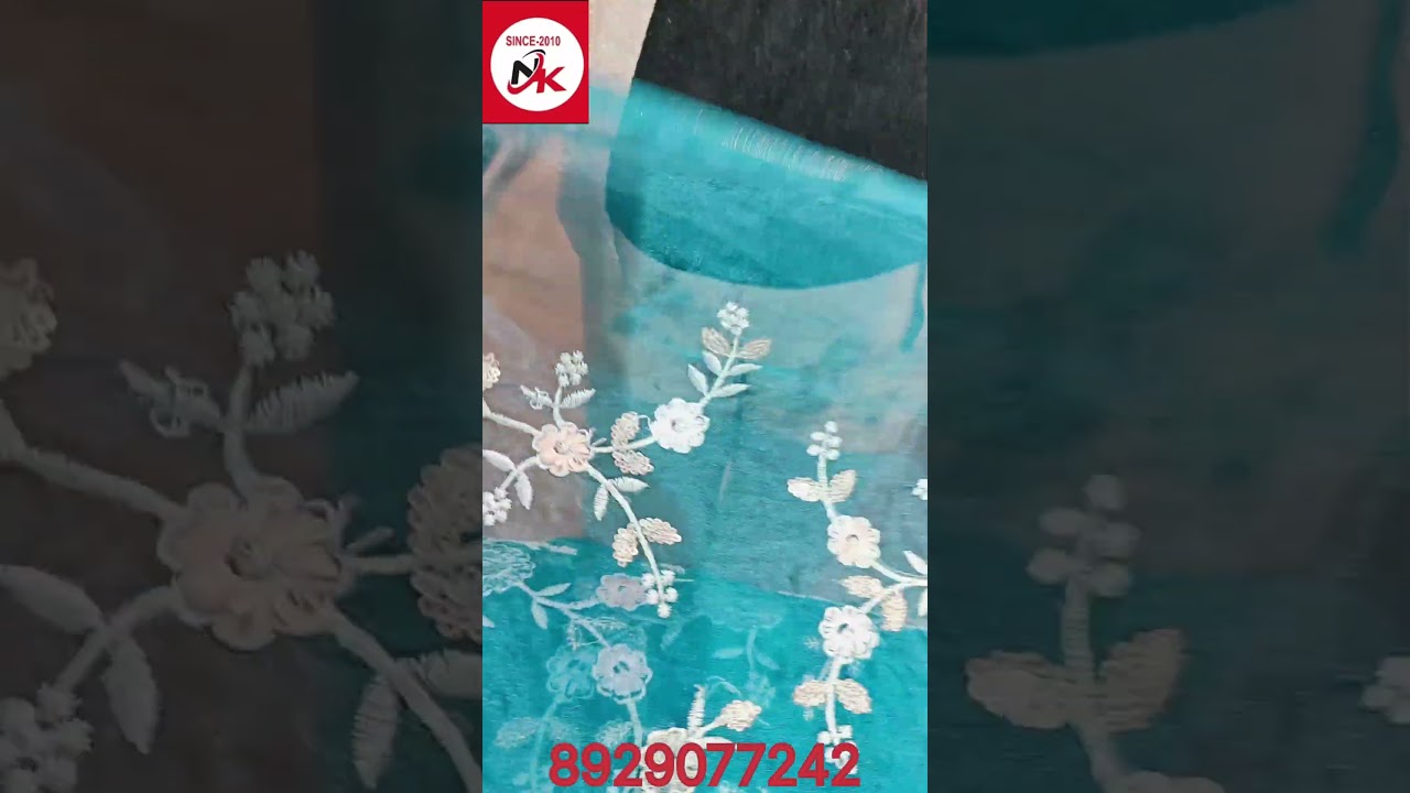 Organza Fabric With Thread Work🌸✨🪷