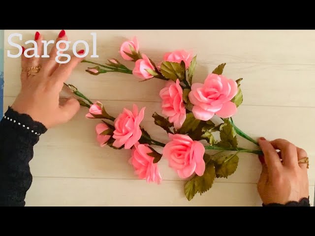 DIY- Como Hacer una Rosa Flor Liston Satin/ How to Make Rose  RibbonРоза//クリップ簪/Fita Cetin 