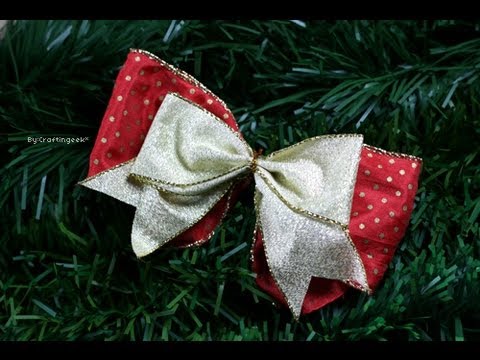 Como hacer Moño Sencillo - Lazos - Decoración Navidad