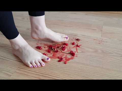Barefoot food crush | Crushing fruits and vegetable
