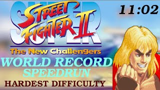 Ken Speedrun New World Record Hardest Difficulty 1102 - Super Street Fighter Ii The New Challengers