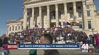 Hundreds rally at Kansas Statehouse in support of gay rights