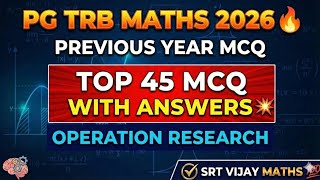 PG trb Maths 🔥 2026 unit 9 Operation Reaserch SRT Vijay Maths 💯