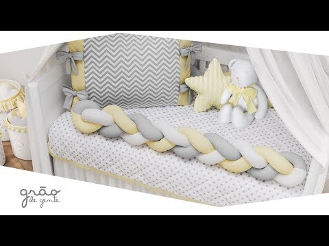 Quarto de Bebê Trança Chevron Amarelo | Grão de Gente