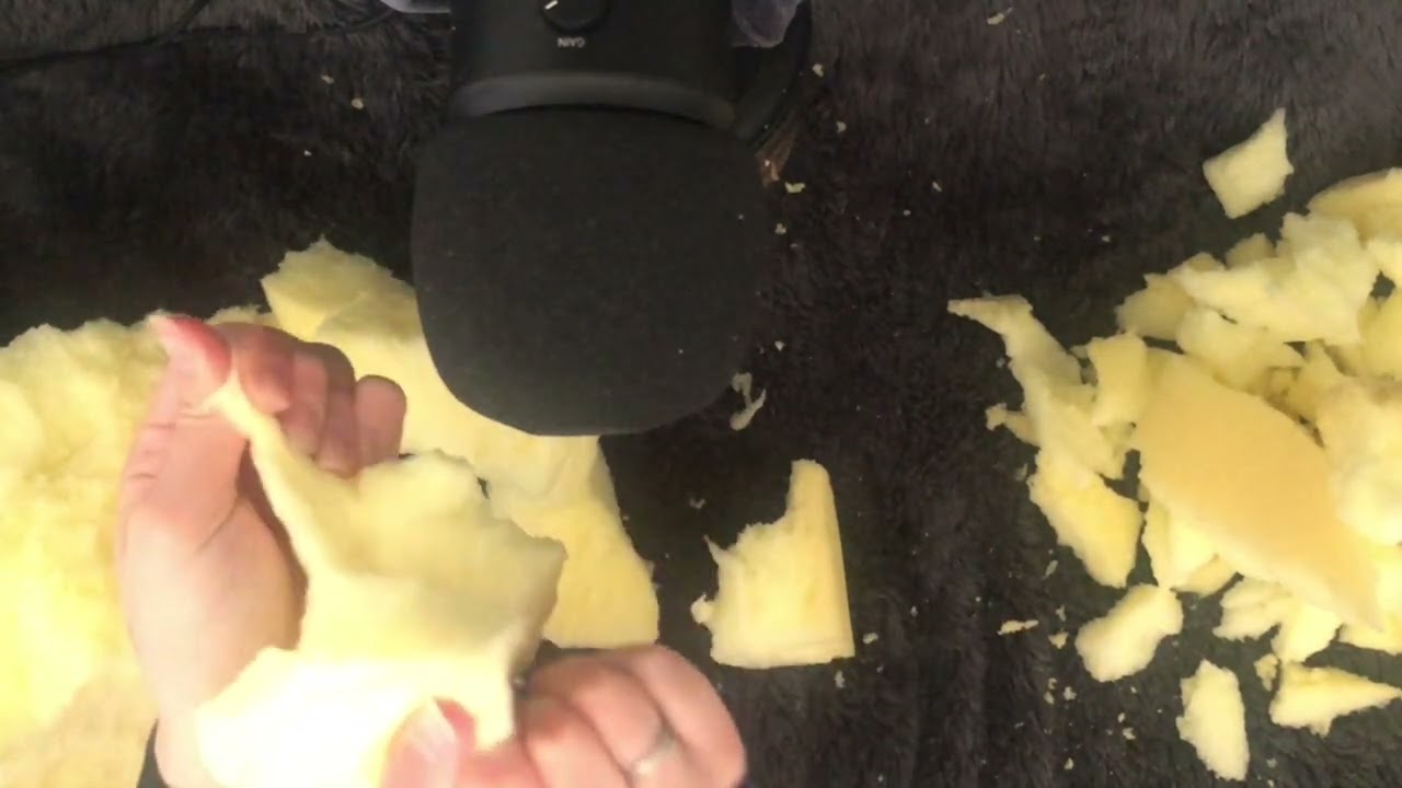 Scratching and tearing a huge foam + extra frozen foam (no talking) | ASMR