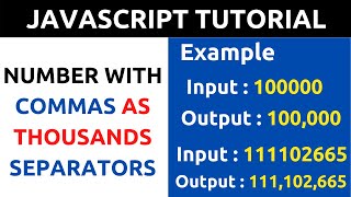 How to print a number with commas as thousands separators in JavaScript || Hindi Tutorial