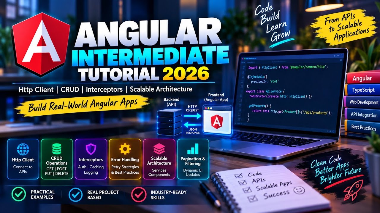 Angular Intermediate Tutorial 2026 | Http Client, CRUD, Interceptors ...