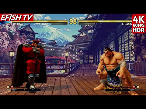 M. Bison vs E. Honda (Hardest AI) - Street Fighter V