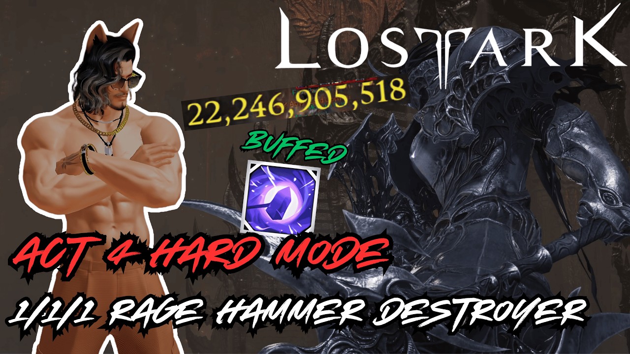 1/1/1 Rage Hammer Destroyer Act 4 Hard Mode HW Run | Lost Ark