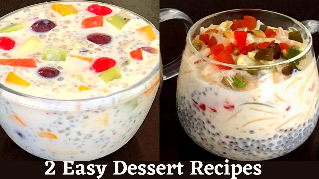 2 Easy Dessert Recipes Instant Sweet Recipes Sago Fruit Dessert