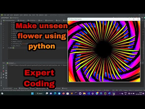 Make unseen design flower using python ||  make flower from python 2023 || @expertcoding3624