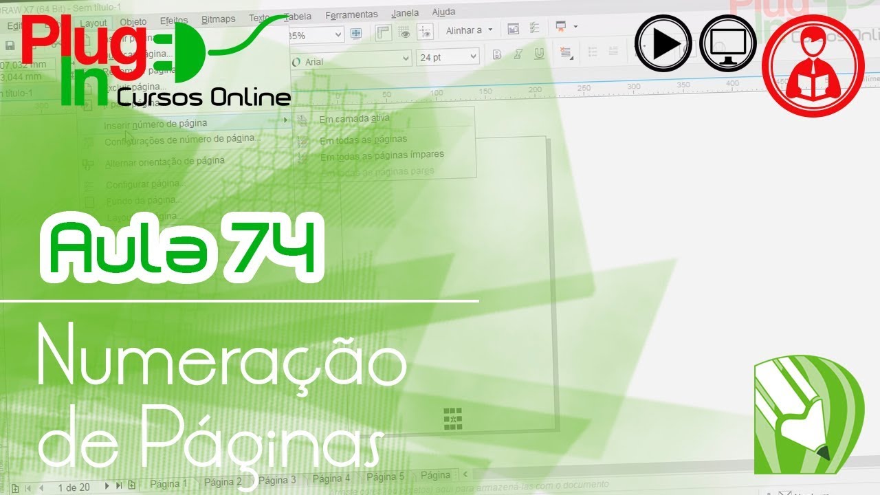 CorelDRAW X7 | Aula 74 – Numeração de Páginas - YouTube
