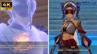 [JP Dub/Eng Sub] Jeht Reunites with her Father (Cutscene) | Genshin Impact 6.6 Main Quest | 4K