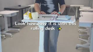 Carrying all my office stuff was embarrassing… My coworker’s rolling desk blew my mind#MobileDesk