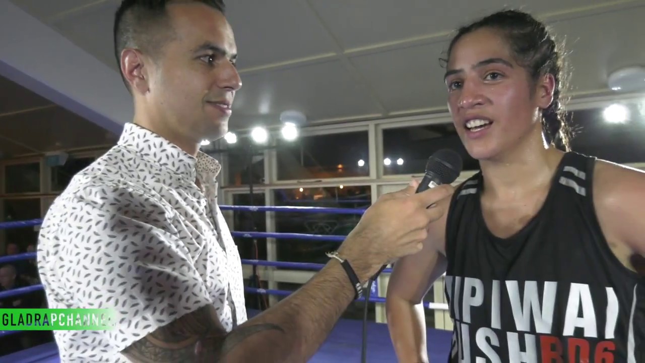 Post Fight with Lani Daniels after winning the Probox NZ Supermiddle Weight Title