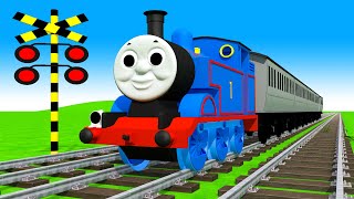 【踏切アニメ】あぶない電車| TRAIN Thomas Crossing| Fumikiri 3D Railroad Crossing Animation #1