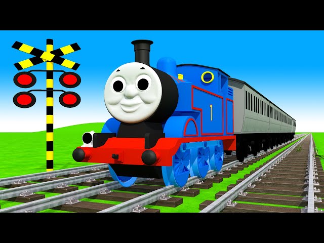 踏切アニメ】あぶない電車| TRAIN Thomas Crossing| Fumikiri 3D
