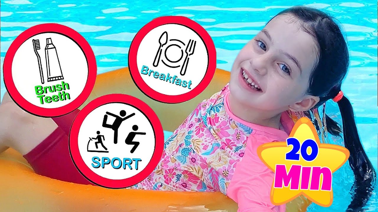 Mimi e Julinha em uma Aventura engraçada na Piscina e outras histórias com a Irmã Bebê para crianças